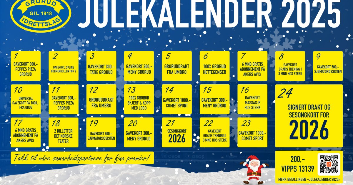 Årets julekalender / Grorud IL